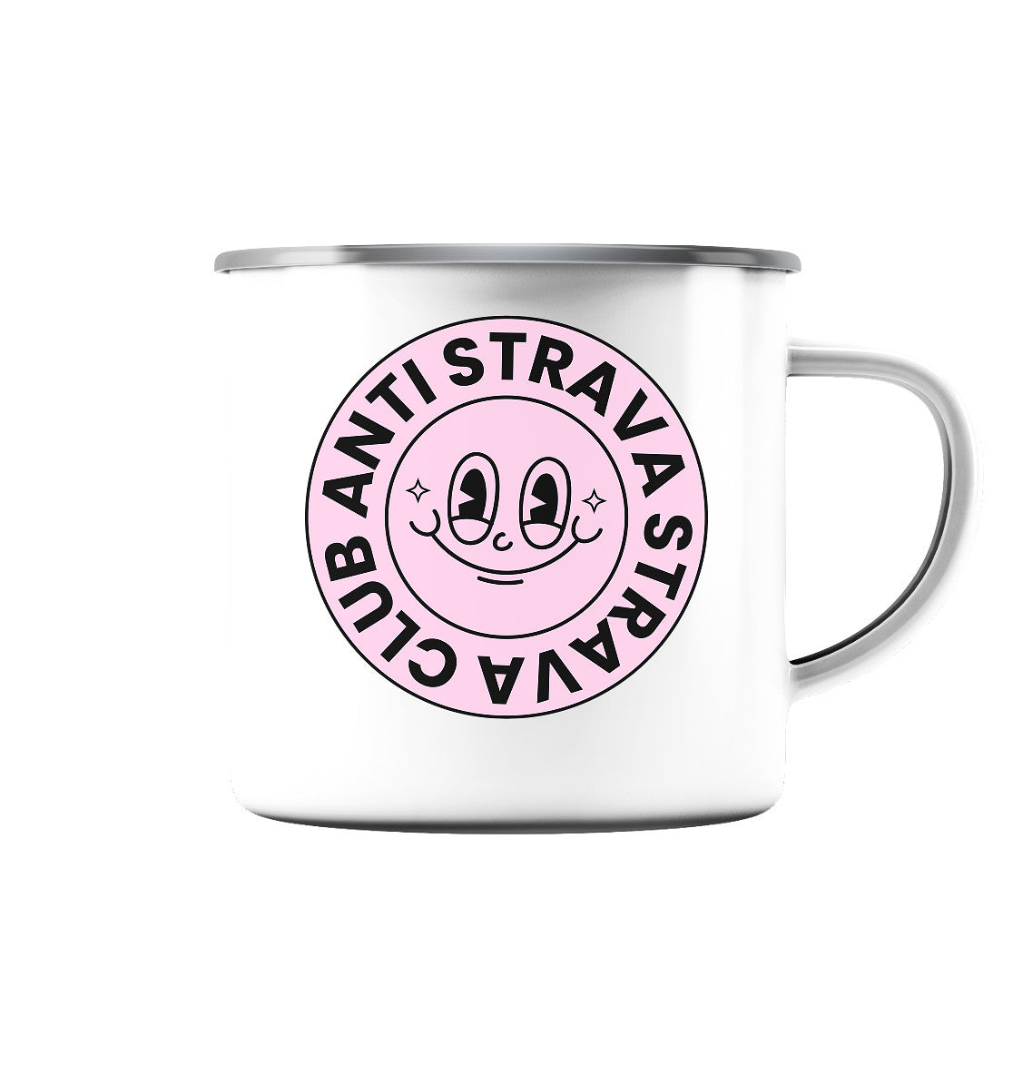 Anti Strava Strava Club - Emaille Tasse (Silber)